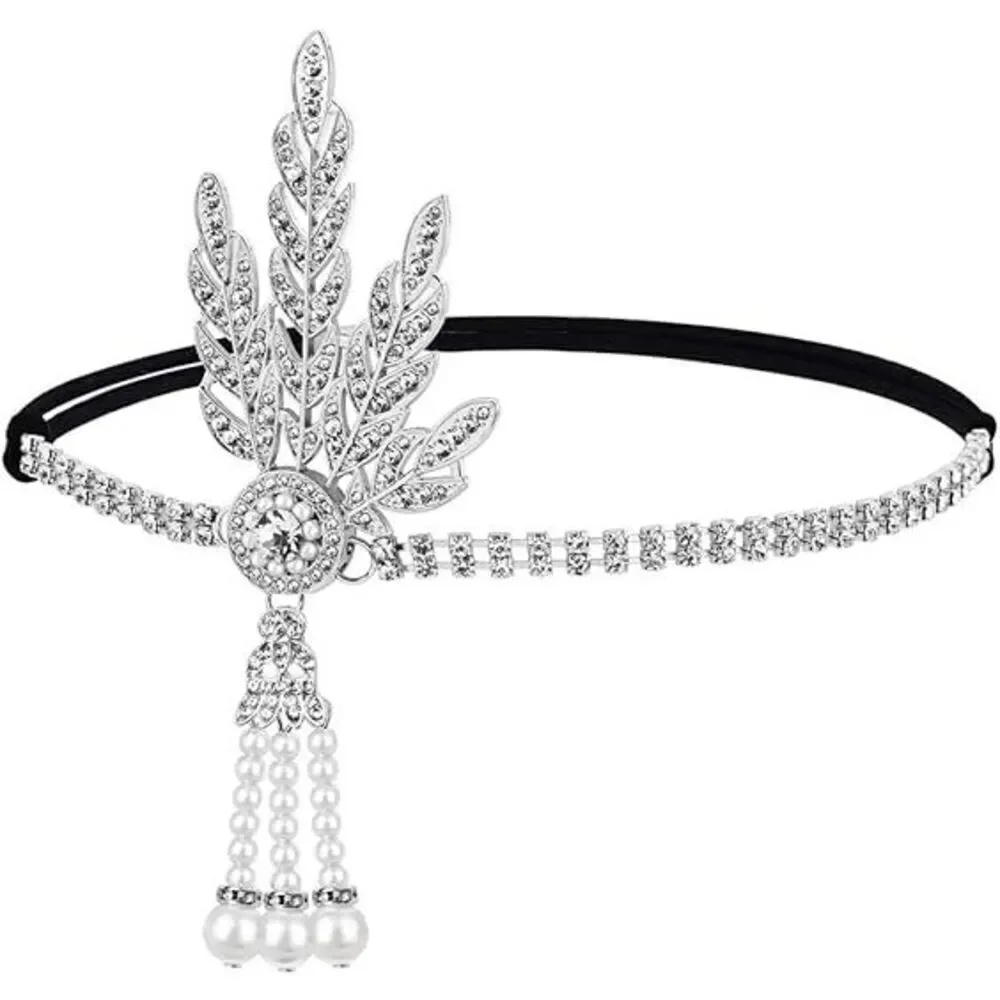 🤍✨ 6PCS 1920s White Accessories Flapper Great Gatsby Retro Costume Set NEW